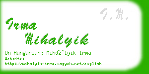 irma mihalyik business card